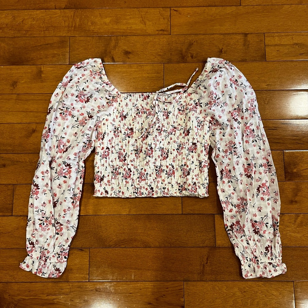 Floral Smocked Puff Sleeve Top